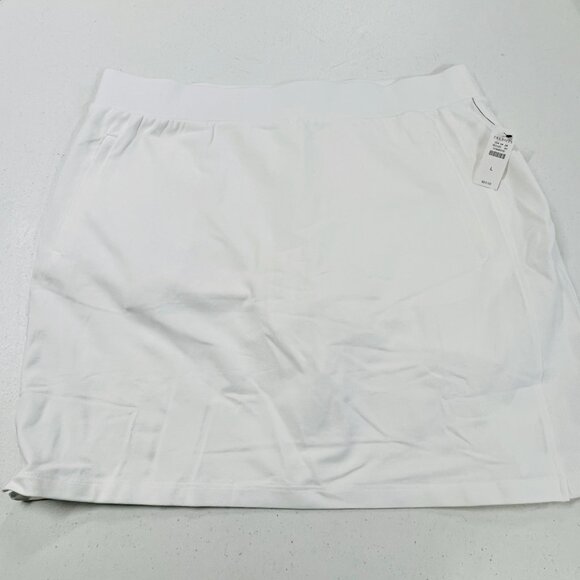 NWT T by Talbots White Everyday Stretch Skort - Size Large Ribbed Sided Pockets - Picture 7 of 7